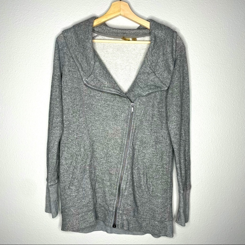 Zella Small Asymmetrical Zipper Jacket Gray